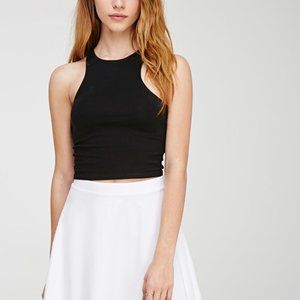 ribbed white skater mini skirt sz s